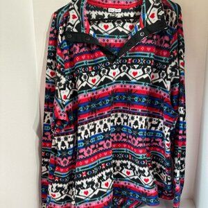 Vera Bradley sporty, cute, cool, fleece pullover Nordic stripe hoodie size 3X